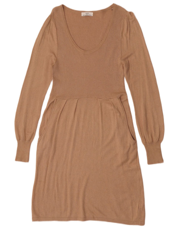 Marks & Spencer Damen Pulloverkleid UK 14 Mittelbeige Viskose