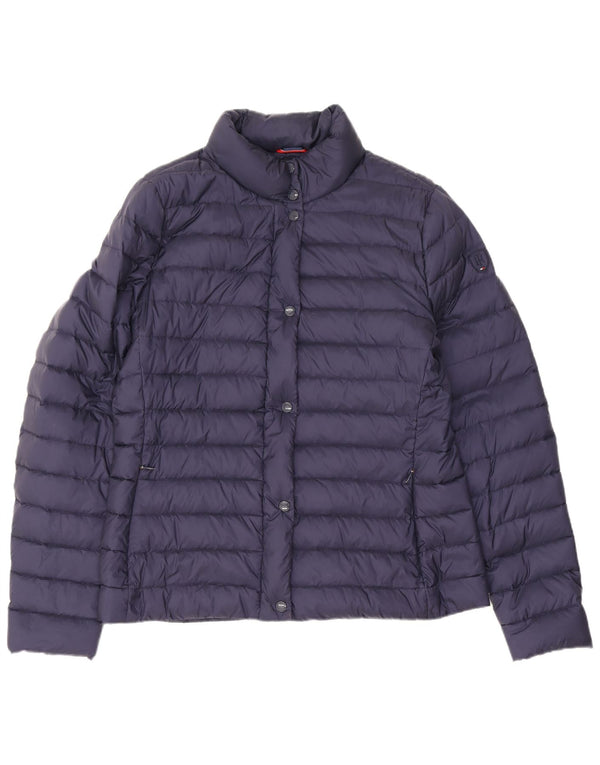 Tommy Hilfiger Damen Wattierte Jacke UK 16 Large Marineblaues Nylon