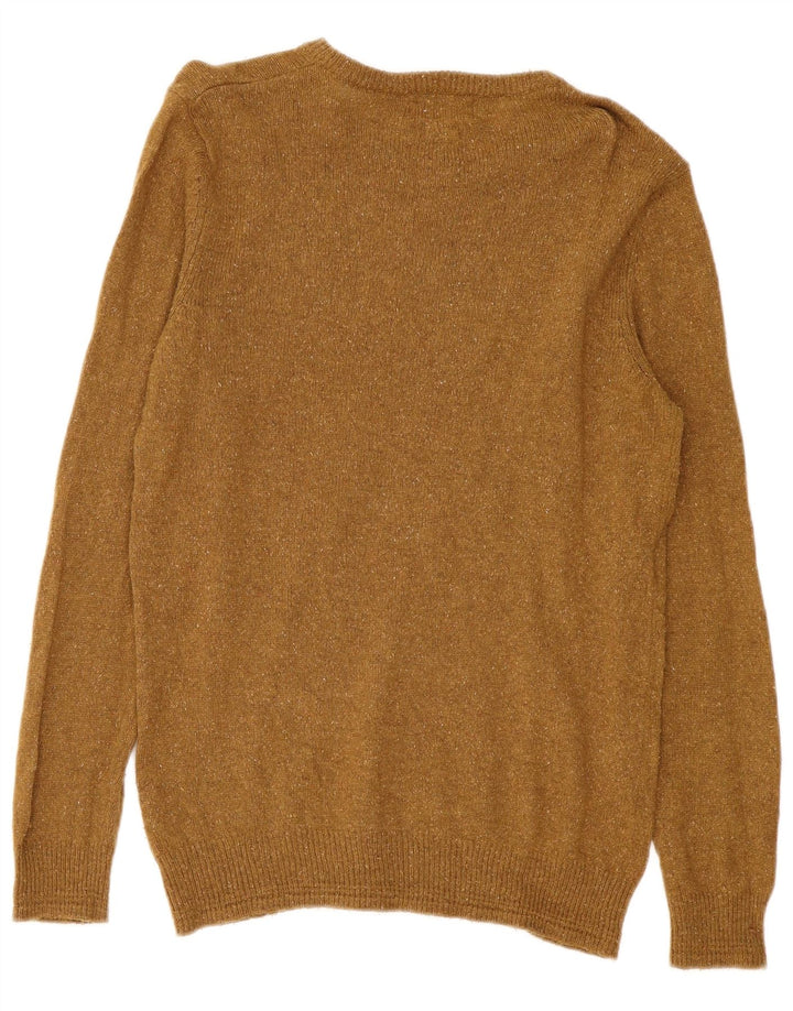 Marks & Spencer Herren-Pullover mit Rundhalsausschnitt, große Khaki-gefleckte Wolle