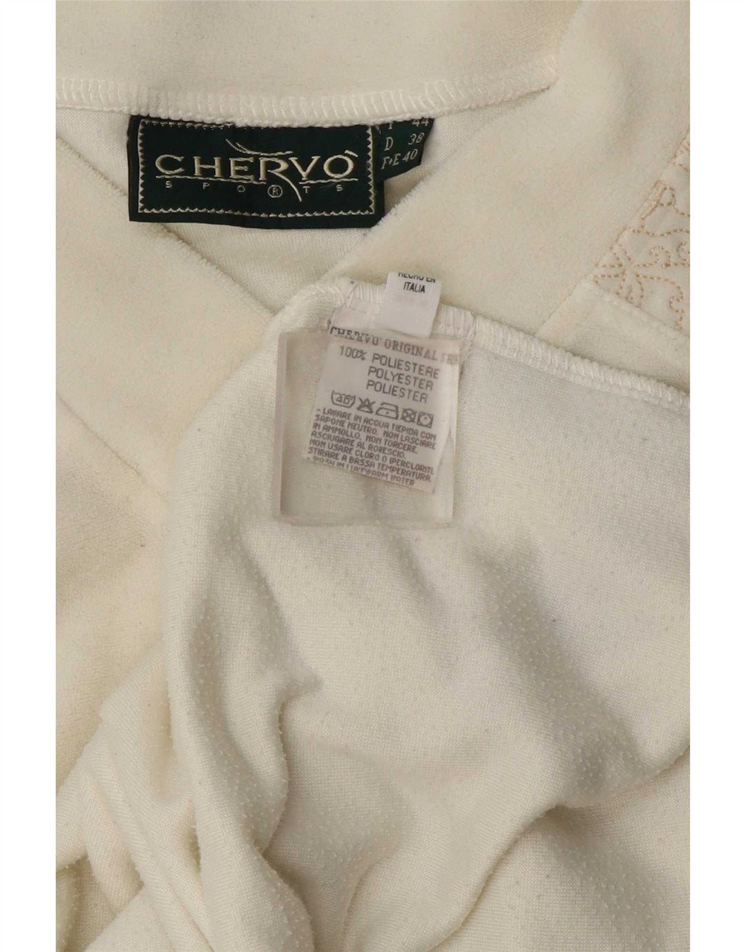 Chervo Damen Velours-Weste Top IT 44 Medium Off White Paisley Polyester