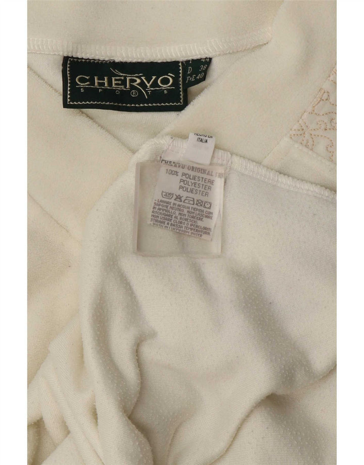 Chervo Damen Velours-Weste Top IT 44 Medium Off White Paisley Polyester