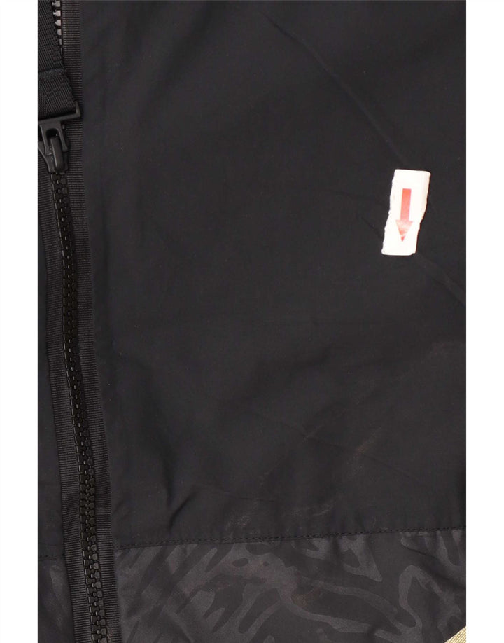Adidas Herren-Regenjacke mit Kapuze, Größe 40, groß, schwarz, geometrisch
