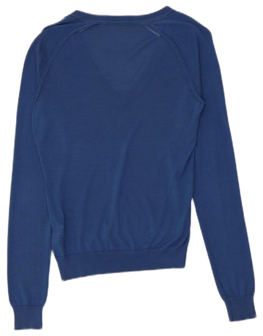 Dsquared2 Damen-Pullover mit V-Ausschnitt, UK 12, mittelblaue Seide