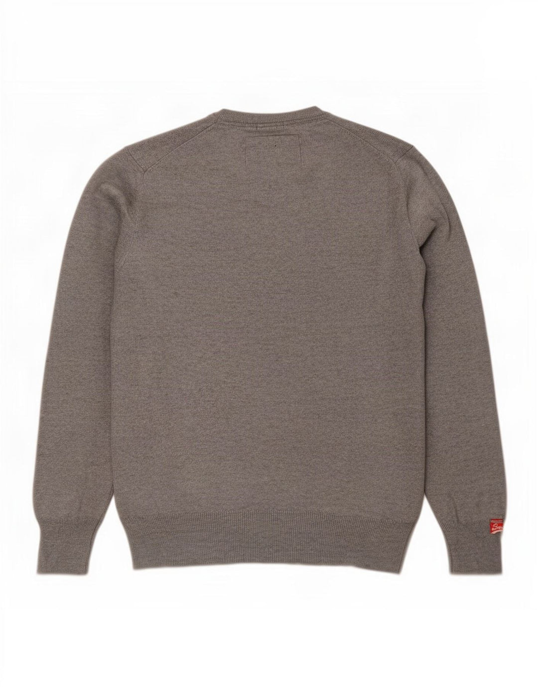 Superdry Herren-Pullover mit V-Ausschnitt, Größe L, aus grauer Baumwolle