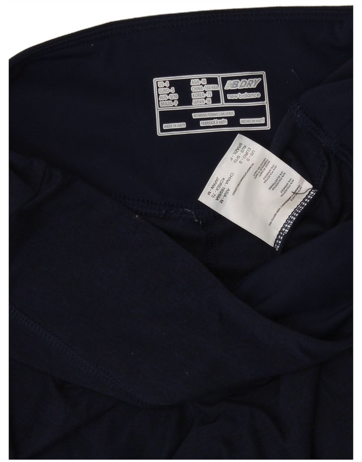 NEW BALANCE Damen Leggings UK 8 Small Marineblau Polyester