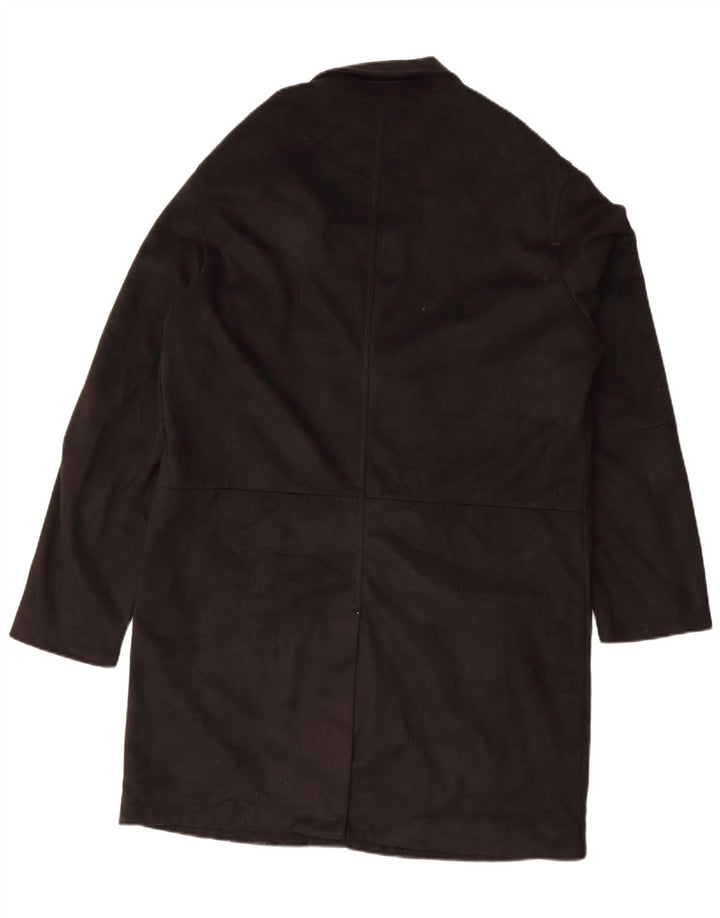 Zara Herren Loose Fit Mantel UK 38 Mittelschwarzes Polyester