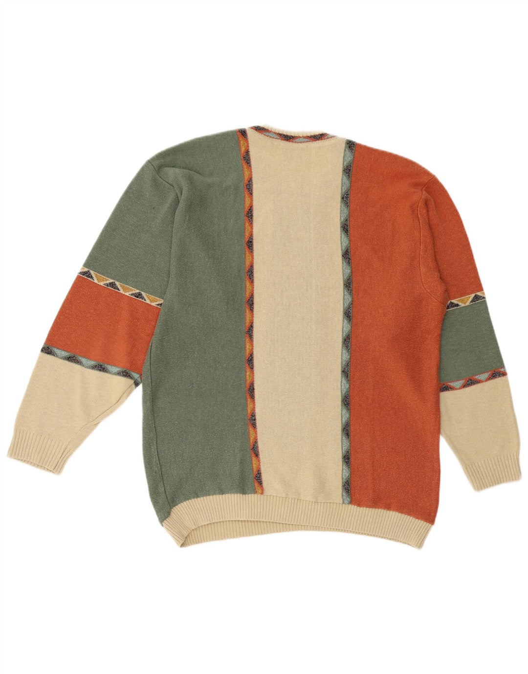 BERTO LUCCI Herren-Pullover mit Rundhalsausschnitt, groß, mehrfarbig, geometrisch