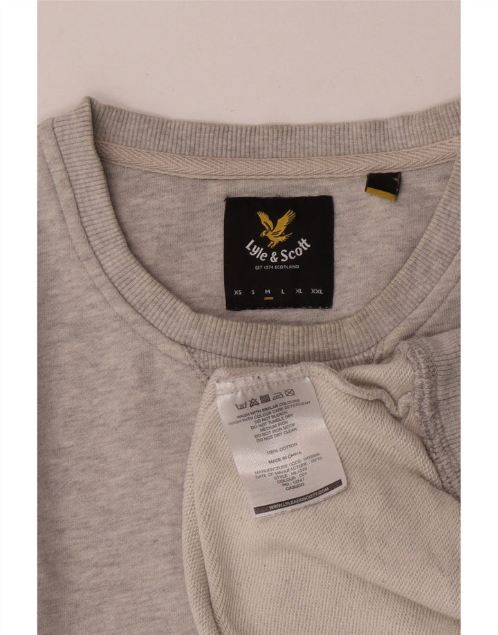 Lyle & Scott Herren-Sweatshirt-Pullover aus mittelgrauer Baumwolle