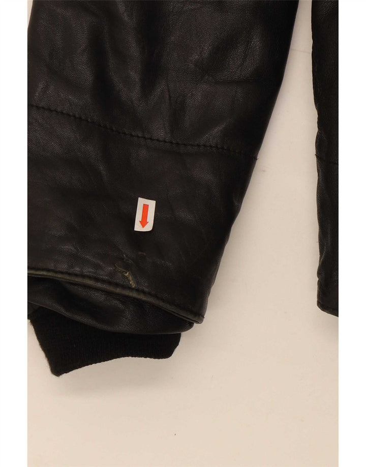 Pellitalia Damen-Lederjacke mit Kapuze, UK 14, mittelschwarz