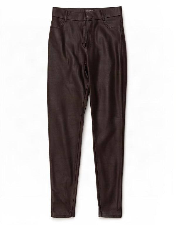 Zara Damen Trafaluc Kunstleder-Leggings UK 14 Medium Schwarz Polyurethan