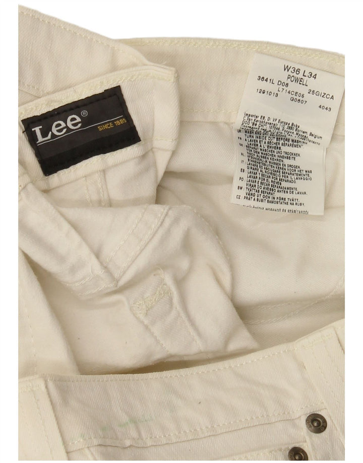 Lee Damen Powell Jeans W36 L33 Weiße Baumwolle