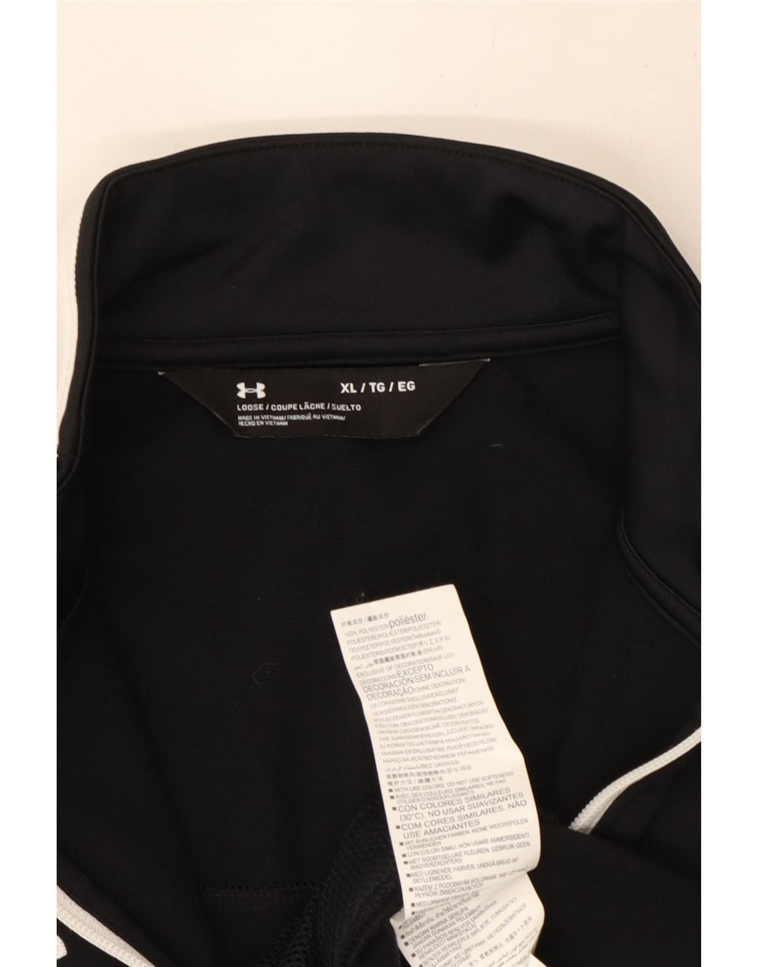 Under Armour Herren-Trainingsanzug-Top-Jacke XL, schwarzes Farbblock-Polyester