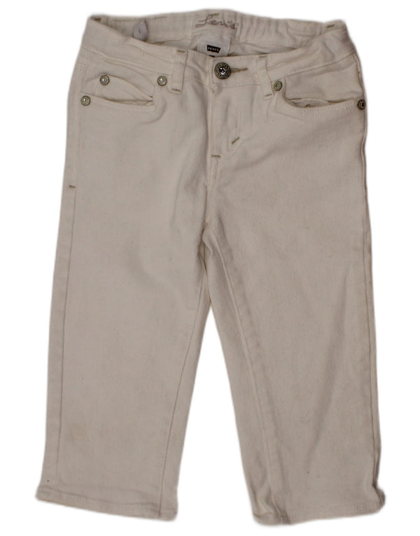 Levi's Girls Straight Jeans 6-7 Years W22 L13 White Cotton