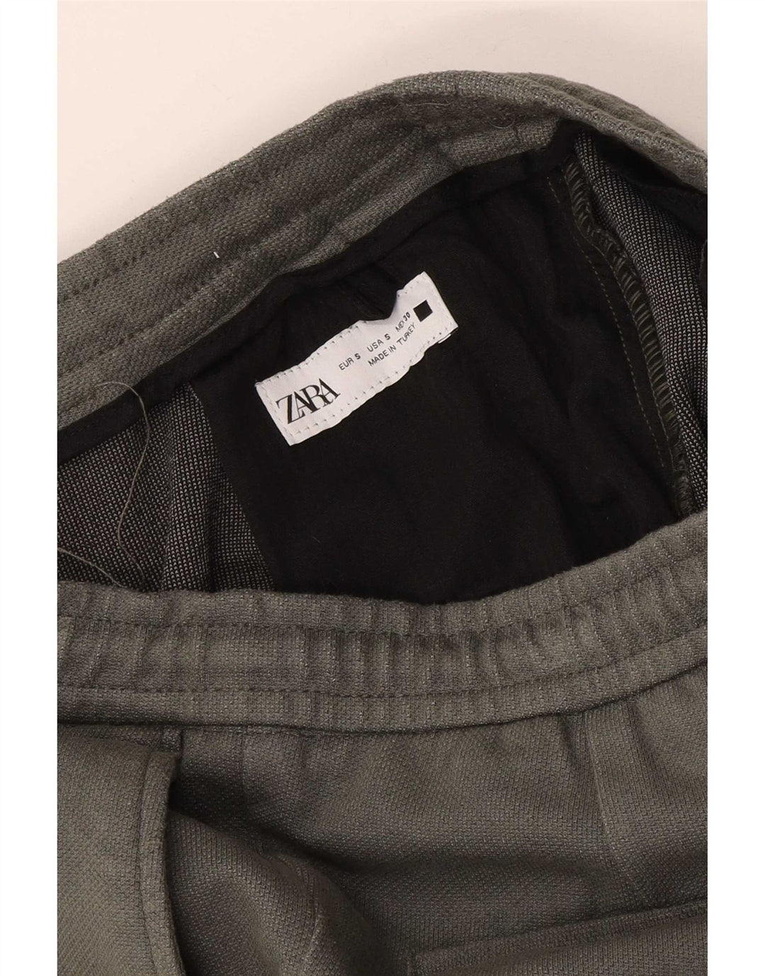 Zara Herren Chino-Shorts, Größe S, W30, grüne Viskose