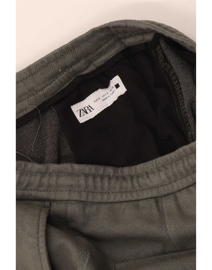 Zara Herren Chino-Shorts, Größe S, W30, grüne Viskose