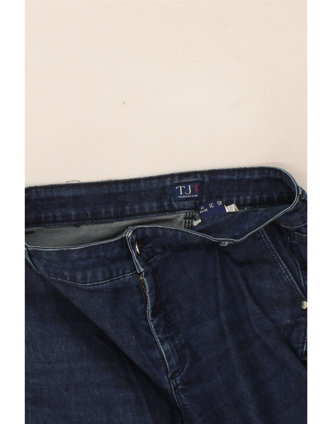 TRUSSARDI Womens Bootcut Jeans W29 L31 Navy Blue Cotton Vintage Trussardi and Second-Hand Trussardi from Messina Hembry 