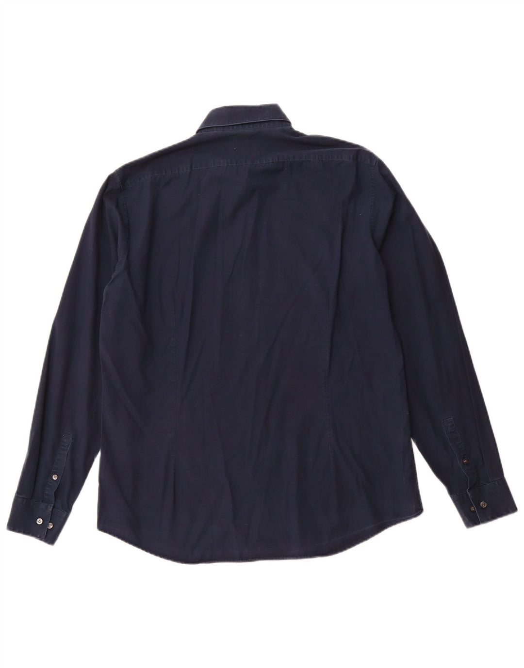 CALVIN KLEIN Herren Slim Fit Hemd Größe 16 1/2 Large Marineblaue Baumwolle