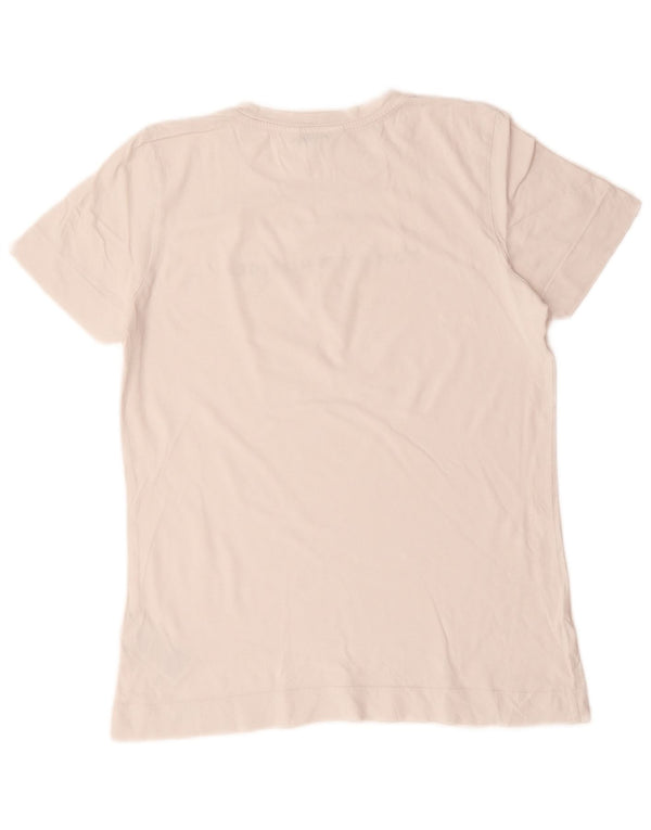 Tommy Hilfiger Damen-T-Shirt mit Grafik, UK 14, mittelweiße Baumwolle