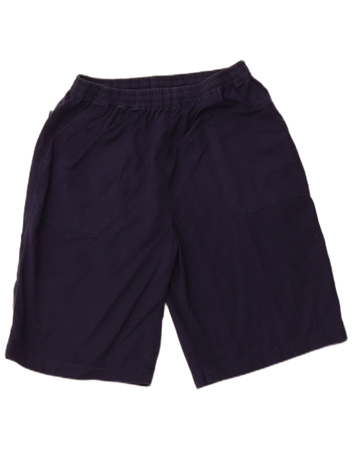 KAPPA Damen-Cargoshorts mit hoher Taille, Größe 2XL, W32, marineblau, kariert, Baumwolle, Sport