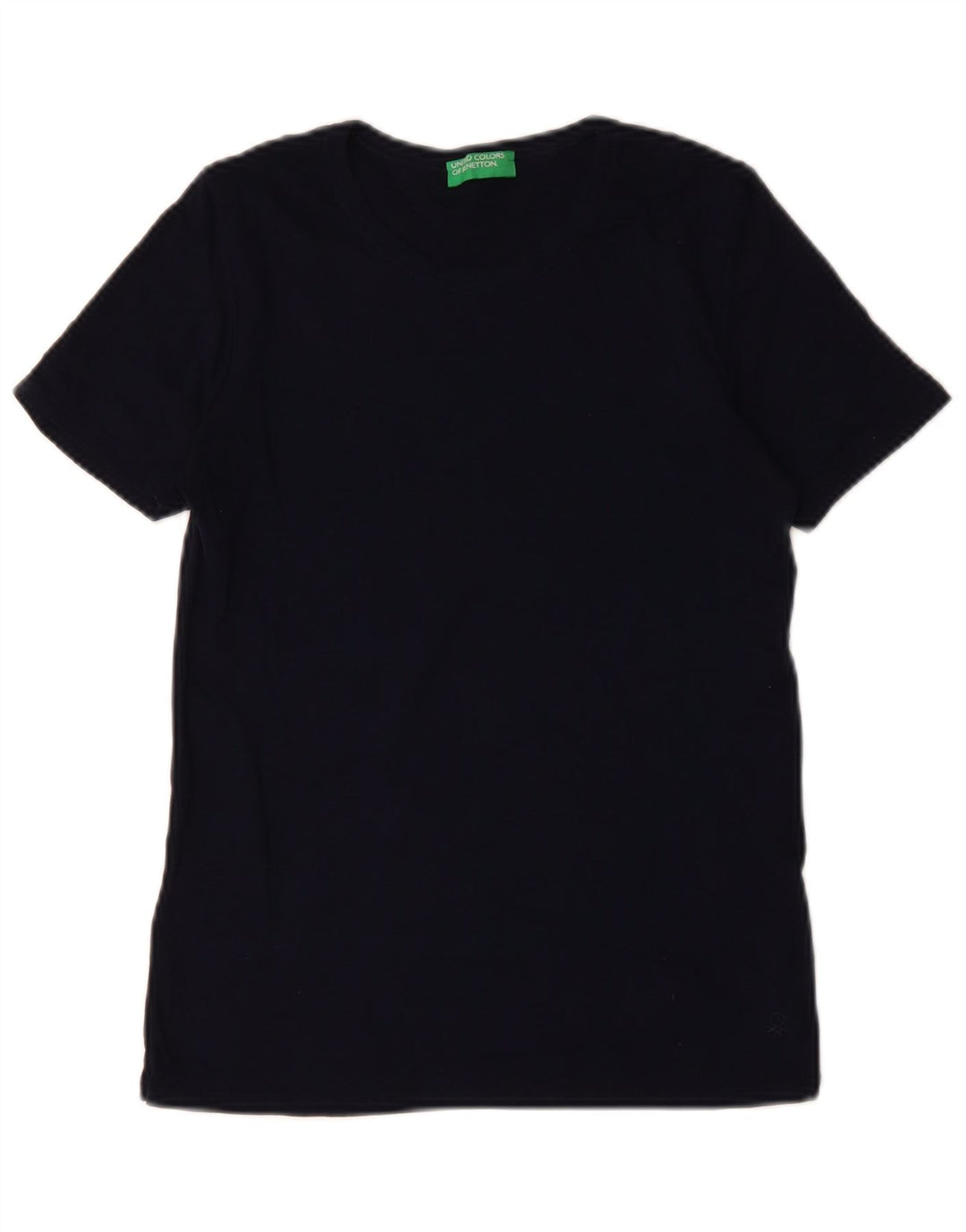 BENETTON Damen T-Shirt Top UK 12 Medium Marineblau Baumwolle