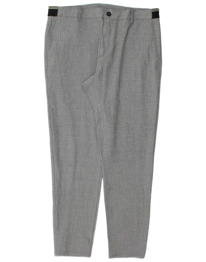 Zara Herren Tapered Chino-Hose, Größe L, W32, L29, Grau