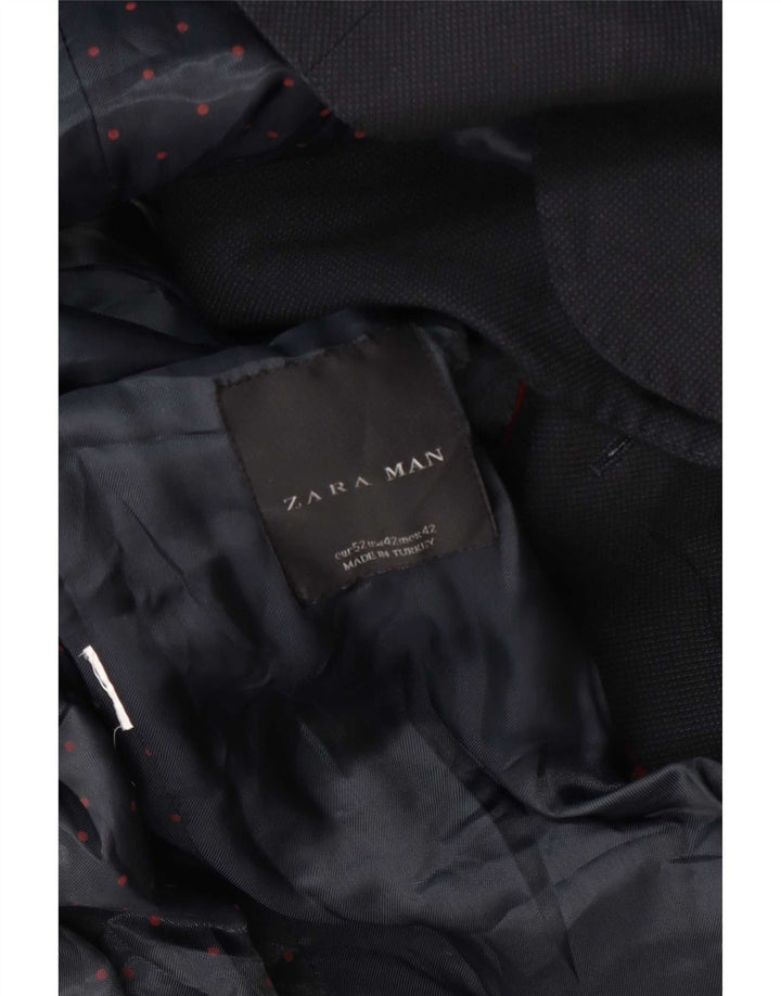 Zara Herren-Blazer mit 2 Knöpfen, EU 52, groß, Marineblau