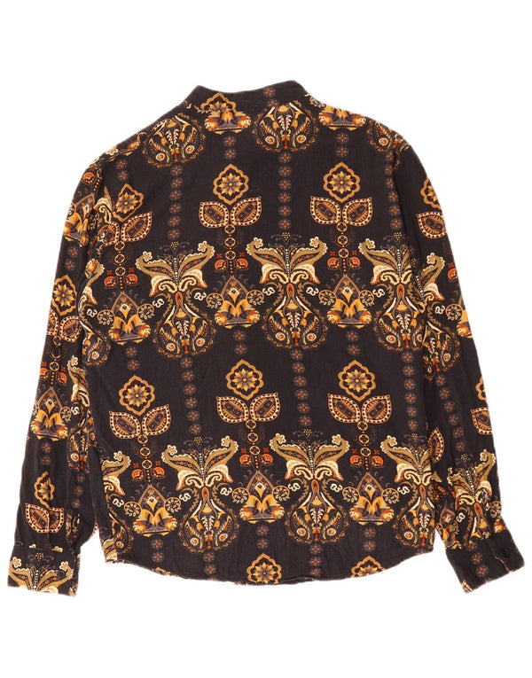 ADON Herrenhemd Small Schwarz Paisley