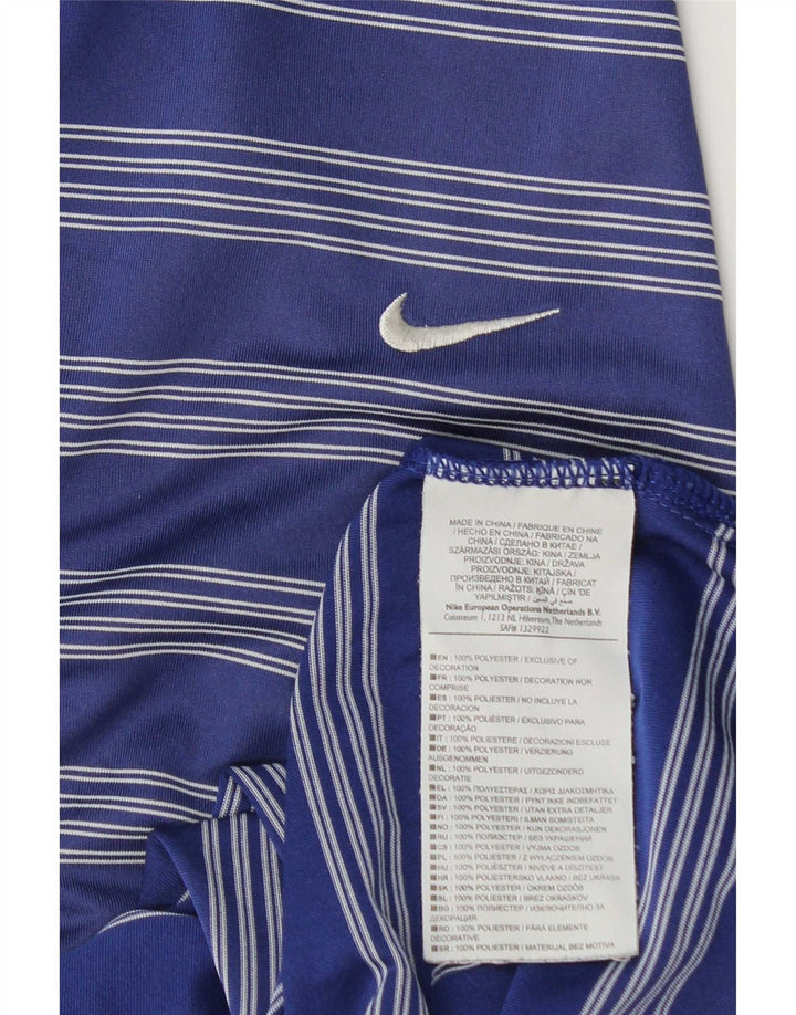 Nike Herren Poloshirt 2XL Marineblau gestreift Polyester