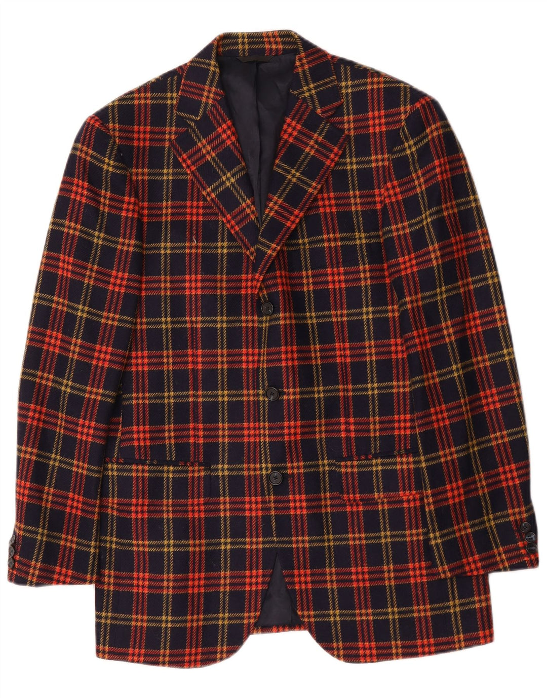 Sutor Mantellassi Herren 3-Knopf-Blazerjacke IT 46 Small Navy Blue Check