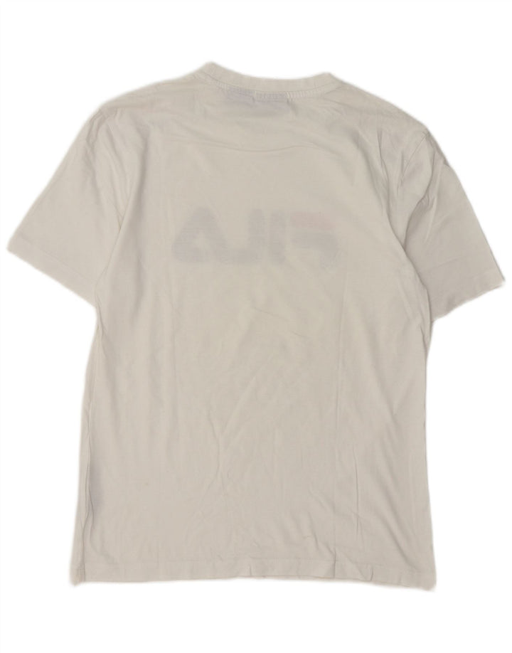 Fila Herren-T-Shirt mit Grafik, Größe S, weiße Baumwolle