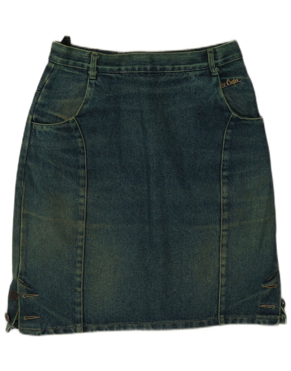 Lee Cooper Damen Jeansrock IT 42 Medium W26 Grüne Baumwolle