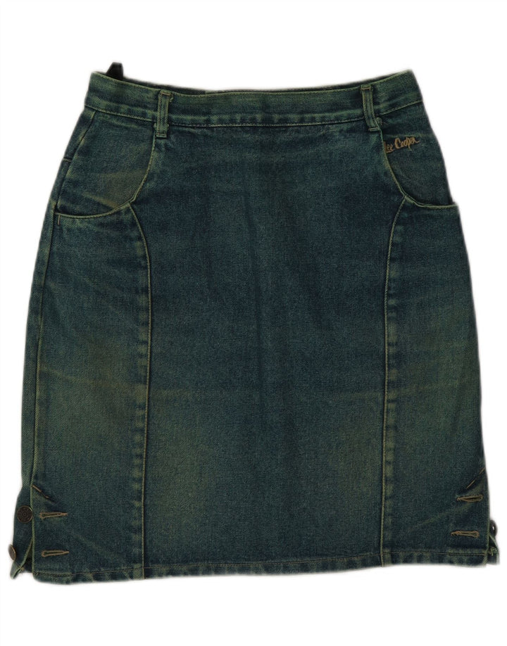 Lee Cooper Damen Jeansrock IT 42 Medium W26 Grüne Baumwolle
