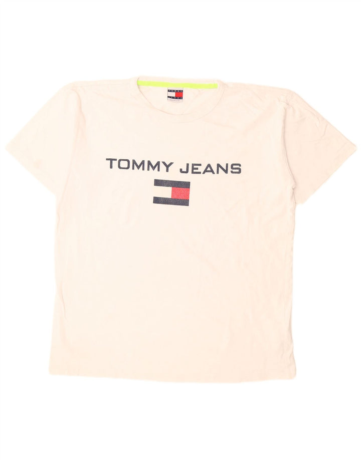 Tommy Hilfiger Herren-T-Shirt mit Grafik, mittelweiße Baumwolle
