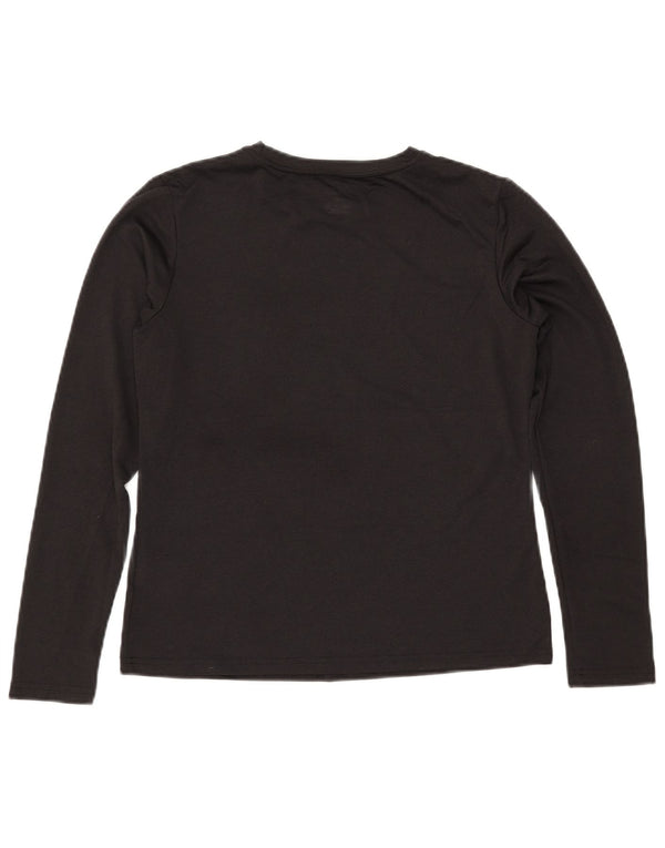 NIKE Damen Dri Fit Top Langarm US 8/10 Mittelschwarzes Polyester