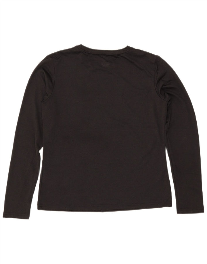 NIKE Damen Dri Fit Top Langarm US 8/10 Mittelschwarzes Polyester