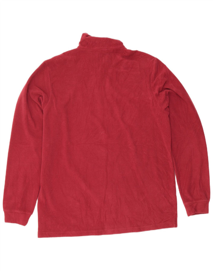 Lotto Herren-Fleecepullover mit Reißverschluss am Hals, mittelrotes Polyester