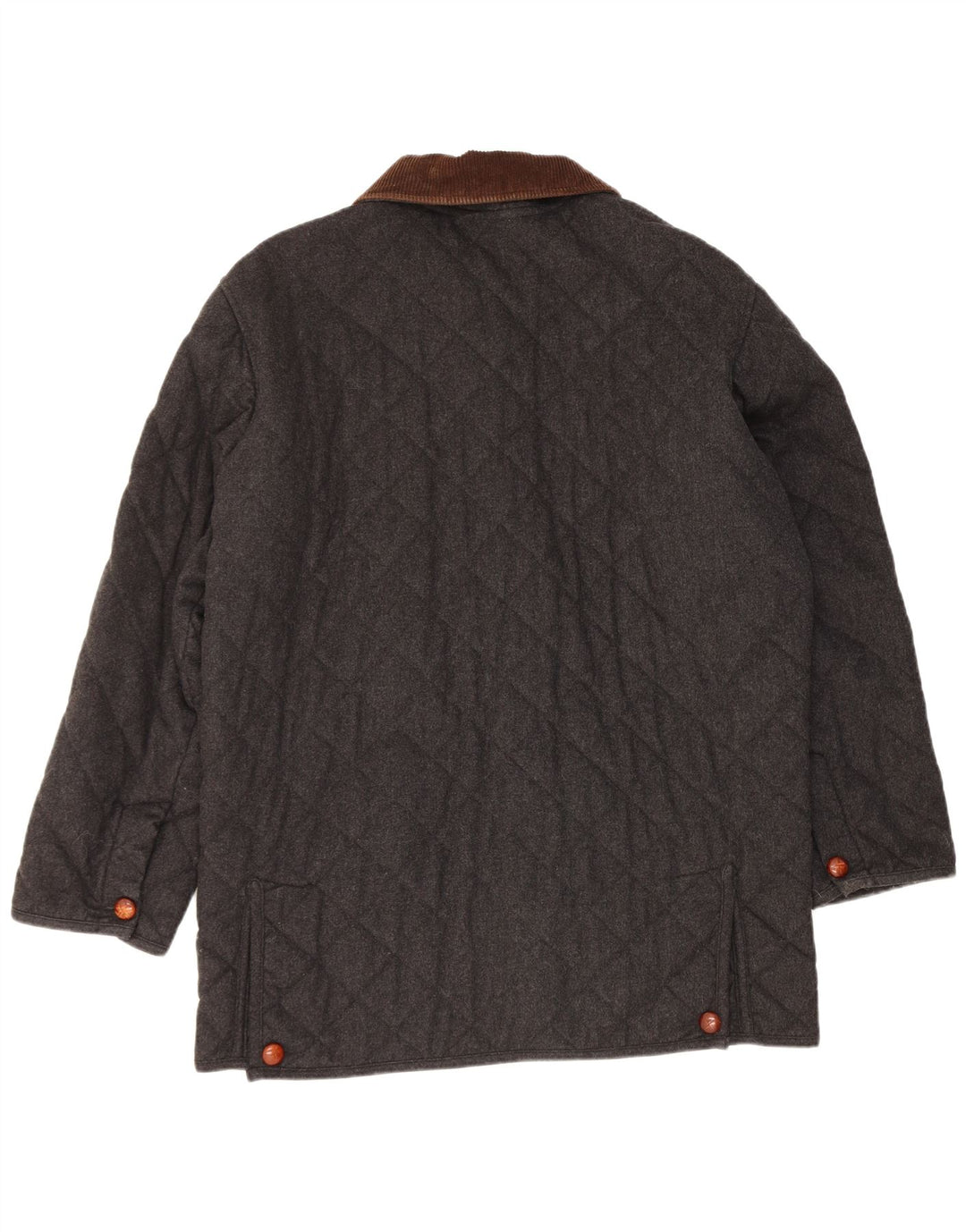 Norton & Wilson Herren-Steppmantel UK 40 Große graue Colourblock-Wolle