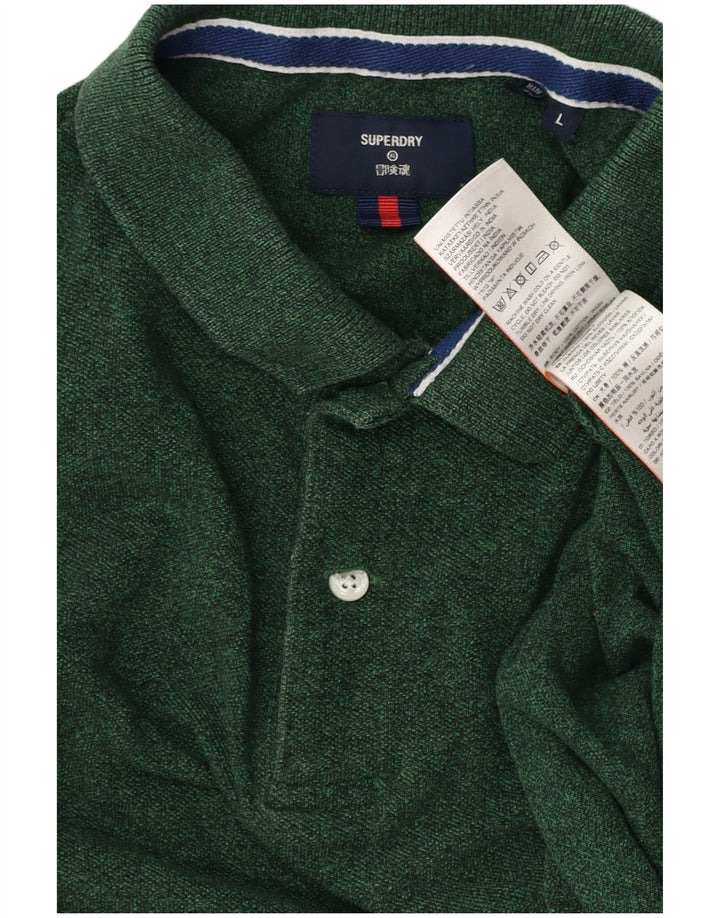 Superdry Herren-Poloshirt, große grüne Baumwolle