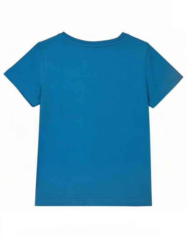 Puma Jungen T-Shirt mit Grafik, 7–8 Jahre, blaue Baumwolle