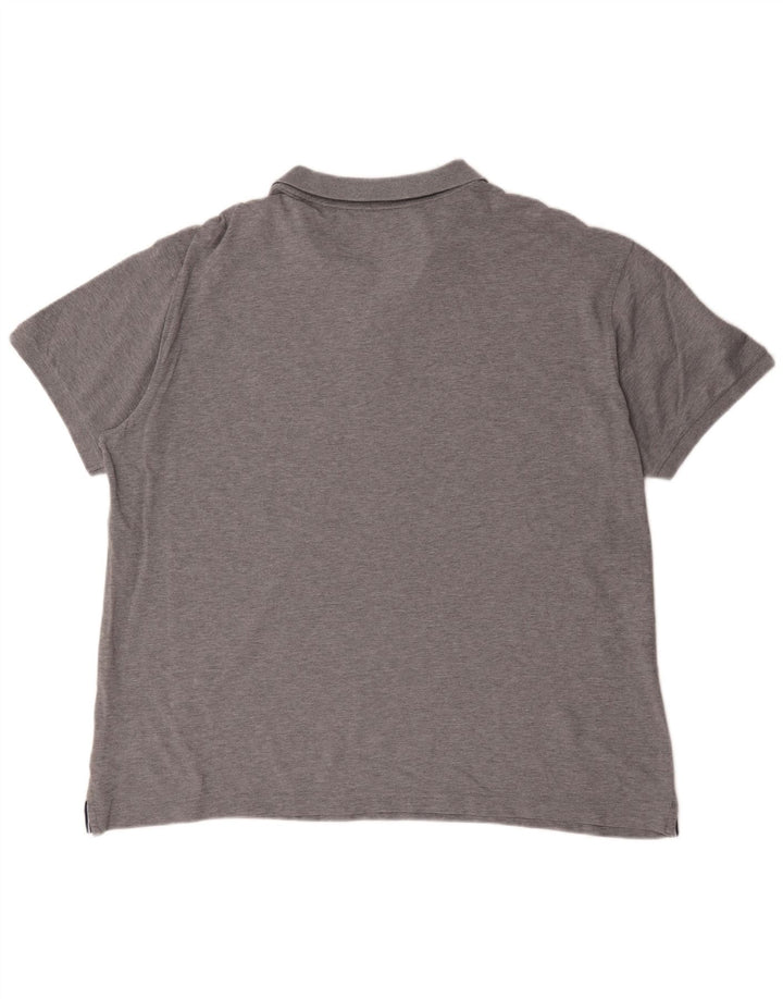 Gant Herren Poloshirt 4XL Grau meliert Baumwolle