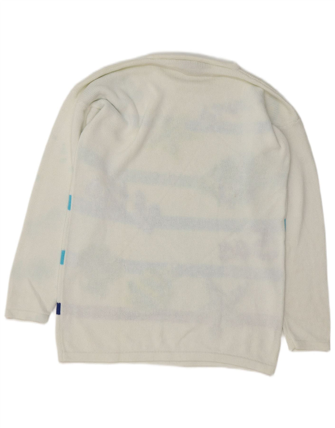 VINTAGE Damen Pullover mit grafischem Rundhalsausschnitt, EU 40, mittelweiß gestreift