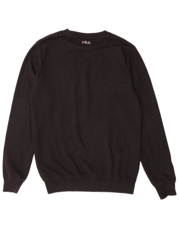 Fila Herren-Sweatshirt mit Grafik, Größe S, schwarze Baumwolle