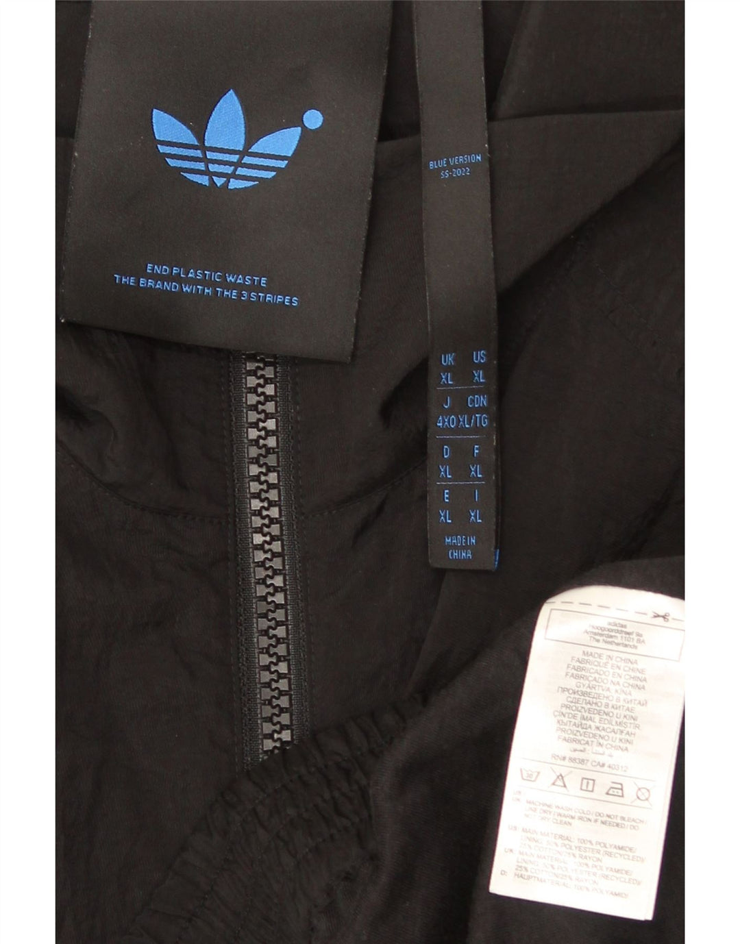 Adidas Herren Loose Fit Bomberjacke UK 42 XL Schwarz Polyamid