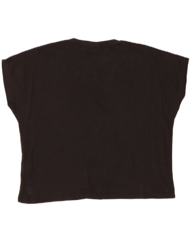 ELLESSE Womens Heritage Oversized Graphic T-Shirt Top UK 10 Small Black