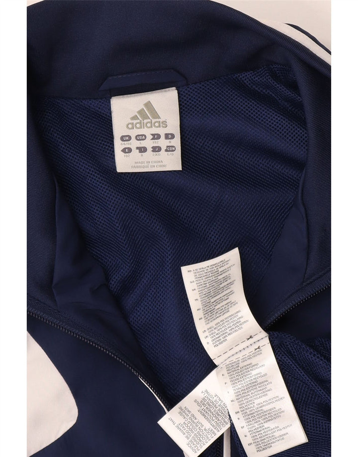 Adidas Herren-Trainingsanzug-Top-Jacke, großes marineblaues Farbblock-Polyester