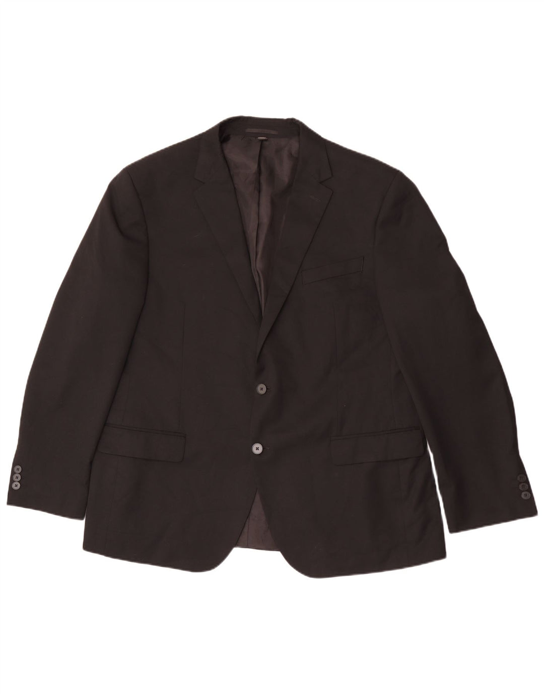 Marks & Spencer Herren-Blazer mit 2 Knöpfen, UK 46, XL, Schwarz, Polyester