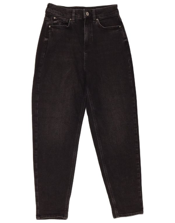 Marks & Spencer Damen Mom Tapered Jeans UK 8 Small W26 L27 Schwarze Baumwolle