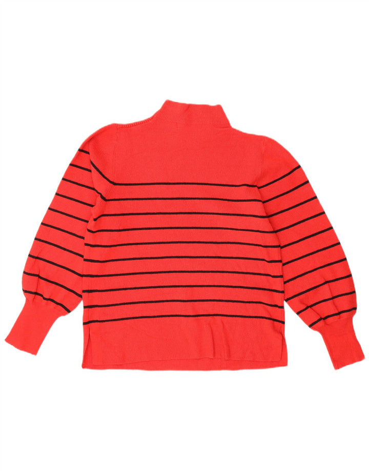 Marks & Spencer Rollkragenpullover für Damen, Gr. 14, mittelrot gestreift