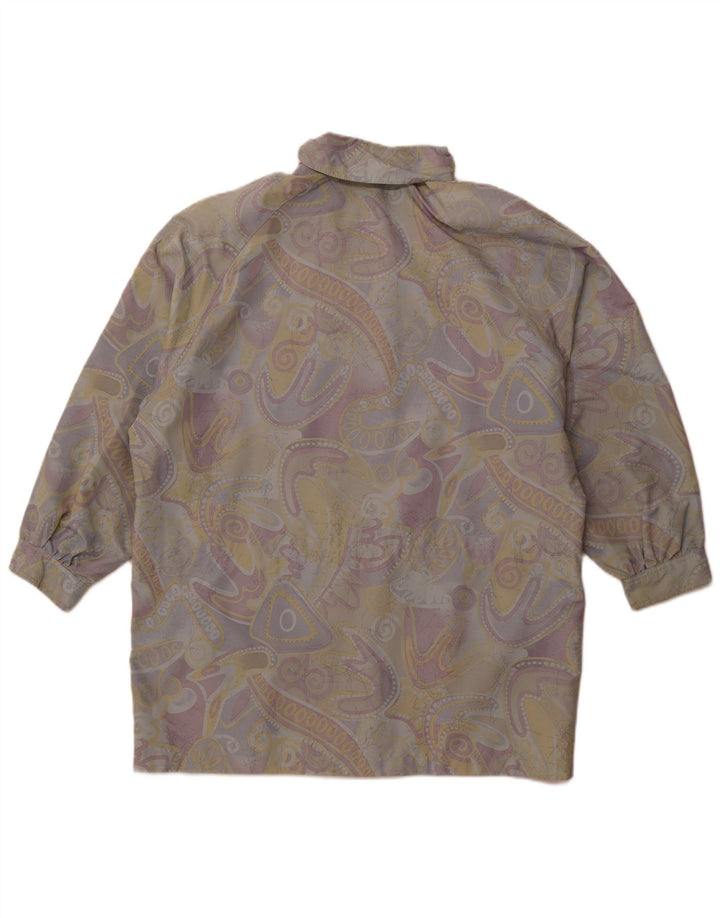 VINTAGE Damen-Windbreaker-Mantel mit abstraktem Muster, EU 42, groß, mehrfarbig