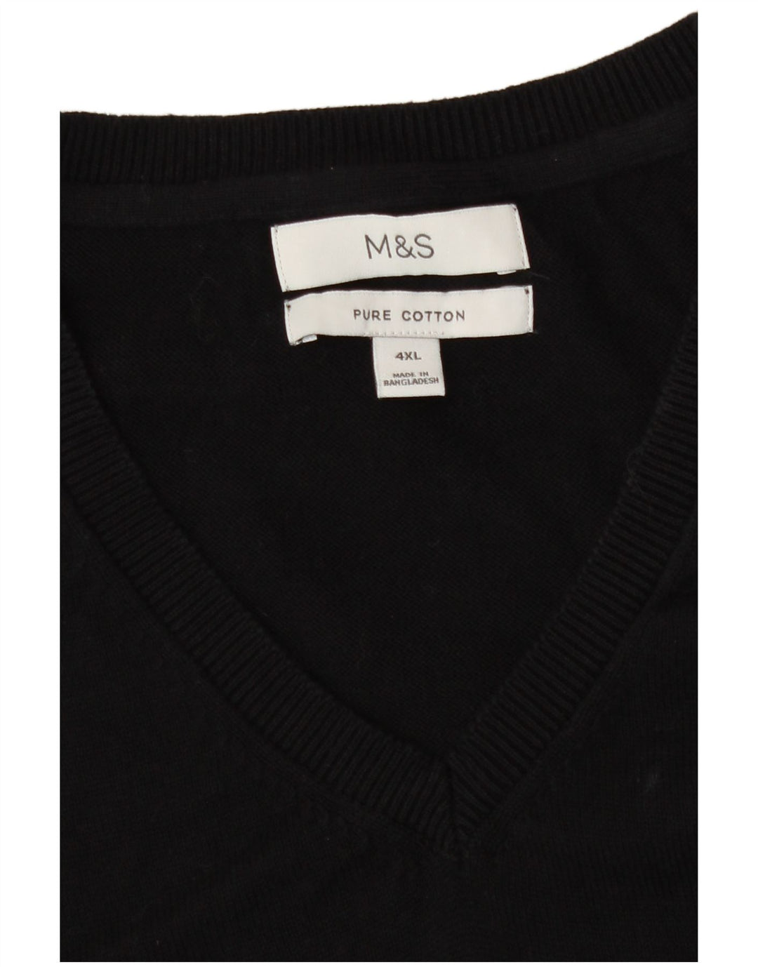 Marks & Spencer Herren Weste Tank Top 4XL Schwarz Baumwolle